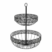 Vaisių dubuo "5five", juodas metalas 30 x 30 x 42 cm kaina