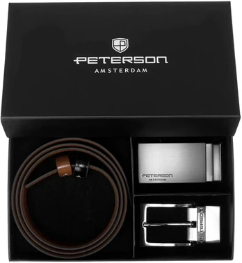 Diržai vyrams Peterson PTN KL-B005-S001 Juodas-BROWN