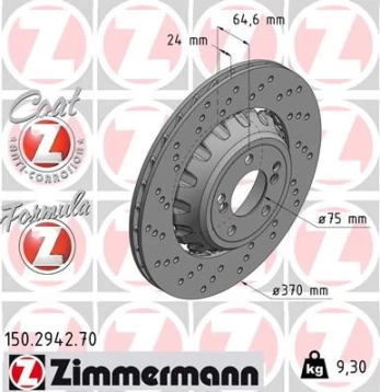 Stabdžių diskas ZIMMERMANN 150.2942.70