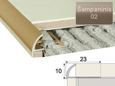 Profilis Effector A53 užbaigimo | A53 šampaninis 250 cm 23x10 mm