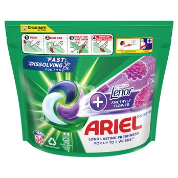 Skalbimo kapsulės Ariel Amethyst flower, 36 vnt.