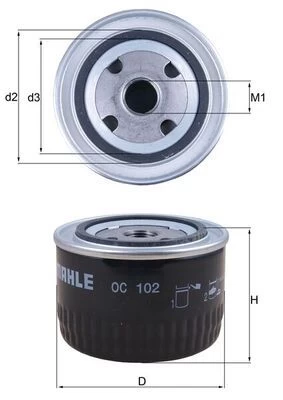 Alyvos filtras MAHLE OC102