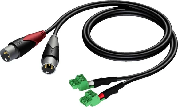 Kabelis Procab XLR x2 - Euroblock x2 1.5m juodas (CLA834/1.5)