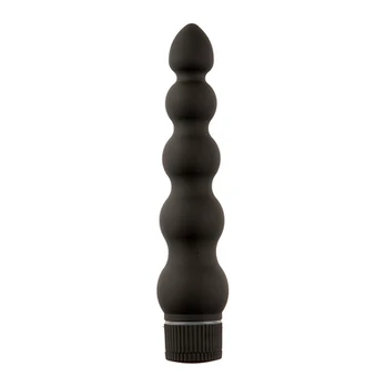 Doc Johnson Juodas Magic Ribbed Vibrator 18cm Velvet Touch Juodas