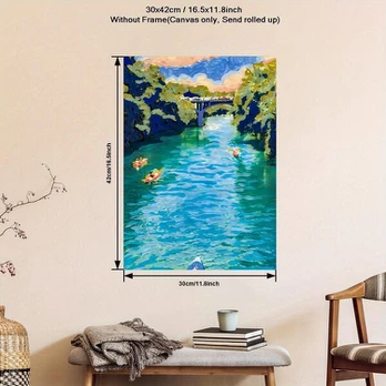 Drobė peizažas, 29,97*41,91cm be rėmelių