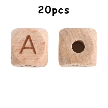 Medinės raidės rinkinys, 20PCS- W01-B-20
