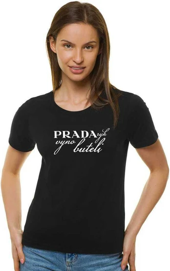 Moteriški juodi marškinėliai Prada