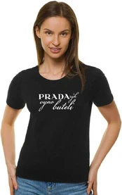 Moteriški juodi marškinėliai Prada kaina