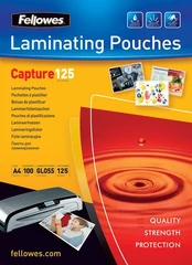 Fellowes Laminavimp vokeliai 83x113 mm, 125 mikronų kaina