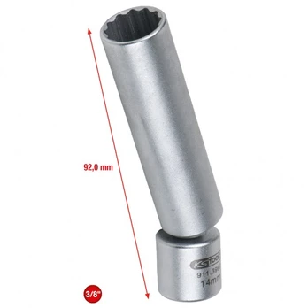 3/8" süüteküünlapadrun, spetsiaalne, liigendiga, 14mm, KS Tools