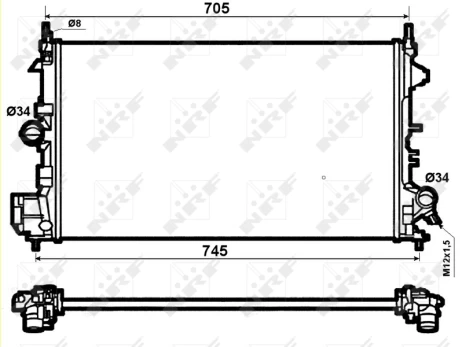 Variklio radiatorius NRF NRF 53074