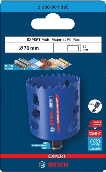 Gręžimo karūna Bosch EXPERT; Multi Material Power Change Plus; 70x60 mm