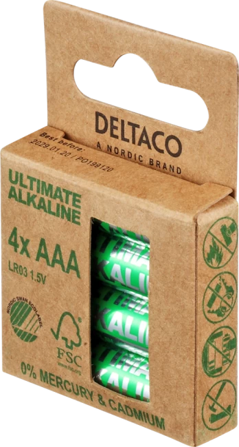 Elementai DELTACO AAA (LR03), 1,5 V, 4 vnt. / ULT-LR03-4P