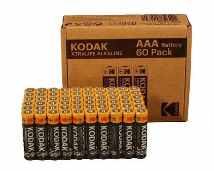 Kodak XTRALIFE AAA LR3 alkaline batteries, 60-pack