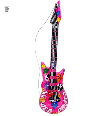 Pripučiama elektrinė gitara su gėlėmis, 105 cm
