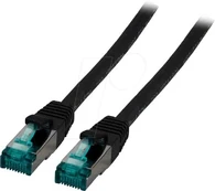 EFB RJ45 Patchkabel S/FTP, Cat.6A, LSZH, 1,5m, juodas kaina
