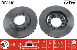 TRW DF3118 Brake Disc kaina