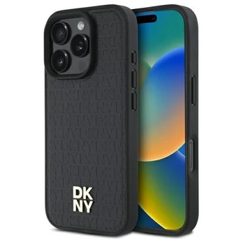 DKNY DKHMP16XPSHRPSK iPhone 16 Pro Max 6.9" hardcase juoda/juodas Repeat Pattern Stack Logo MagSafe