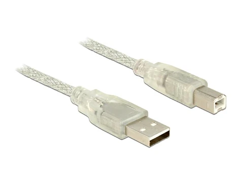 DELOCK Cable USB 2.0 Type-A male > USB 2.0 Type-B vyriškas 1,5 m skaidrus