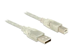 DELOCK Cable USB 2.0 Type-A male > USB 2.0 Type-B vyriškas 1,5 m skaidrus kaina