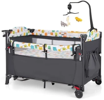 Kūdikio lovelė 5-in-1 pilka