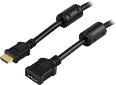 Kabelis DELTACO HDMI-M - HDMI-F, juodas, 2m / HDMI-122 kaina