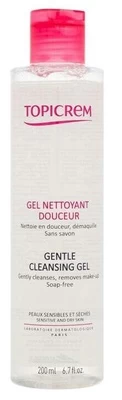 Valomasis veido gelis Topicrem Gentle Cleansing, 200 ml, moterims, -
