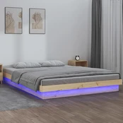 Lova Lovos rėmas su LED, 140x190cm, medienos masyvas kaina