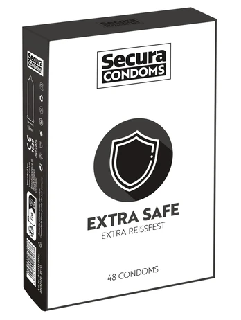 Secura Extra Safe klasikinis prezervatyvas, sustorintas, 48 vnt.