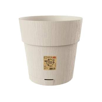 Stefanplast Gėlių vazonas su padėklu Ethica Ø30x29cm baltas