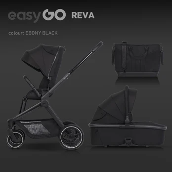 EasyGo Reva Ebony Black Vežimėlis 2 in 1