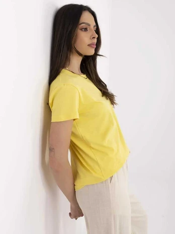 Basic Feel Good T-shirt-CLM-TS-1640.87-geltona