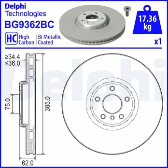 Stabdžių diskas DELPHI BG9362BC