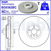 Stabdžių diskas DELPHI BG9362BC kaina