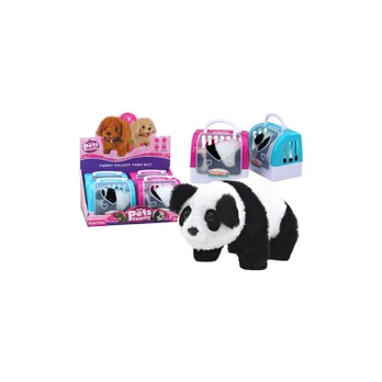Lean Interactive Plush Panda In Rožinė Mėlyna Transporter