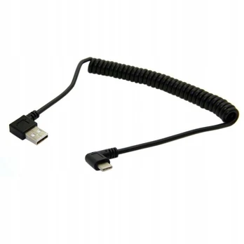 Kampinis Usb-c 3.1 spiralinis laidas, 1m, dešinysis