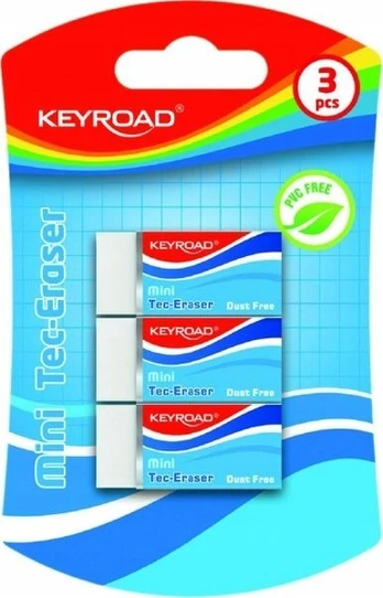 Keyroad Tec-eraser mini trintukas, 3 vnt., baltas
