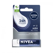 Nivea Men Active rūpestingi lūpų dažai SPF15 4,8g kaina