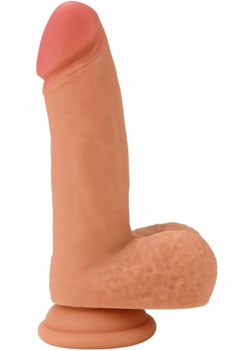 Realistiškas dildo skystu silikonu 18 cm