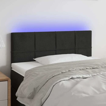 Galvūgalis su LED, juodos spalvos, 90x5x78/88cm, aksomas