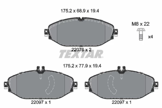TEXTAR 2207601 Brake pad set