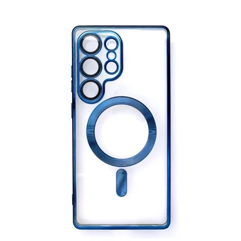 Dėklas Hurtel Electroplated Case with MagSafe for iPhone 16e - Mėlyna