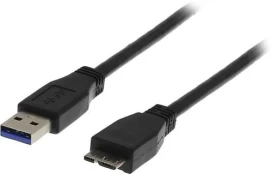 Kabelis DELTACO USB 3.0, Type A ha - Type Micro B ha,2m,black. kaina