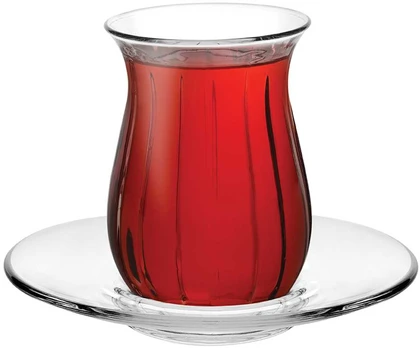 Komplet szklanek ze spodkami Linka 12-elementowy PASABAHCE