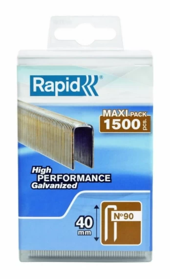 Kabės  90/40 1500vnt,  plastikinėje dėžutėje, Rapid