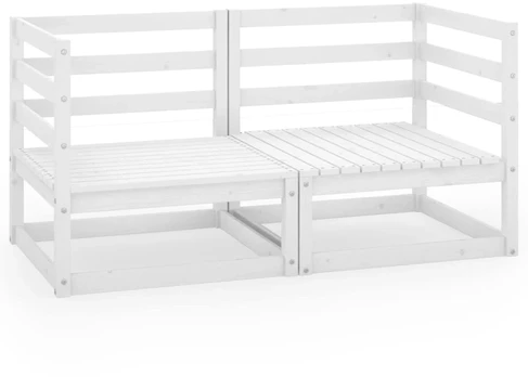 Dvivietė sodo sofa, baltos spalvos, pušies medienos masyvas