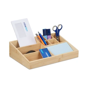Rašymo priemonių organizatorius 9x33x21 cm., šviesiai rudos spalvos