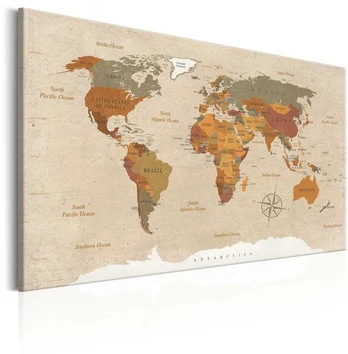 Artgeist Paveikslas - World Map: rusvai gelsvas Chic