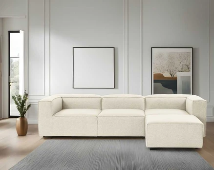 Kampinė sofa Fora - Ecru
