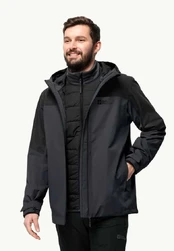 JackWolfskin Vyriška striukė Jack Wolfskin GLAABACH 3in1 | juoda